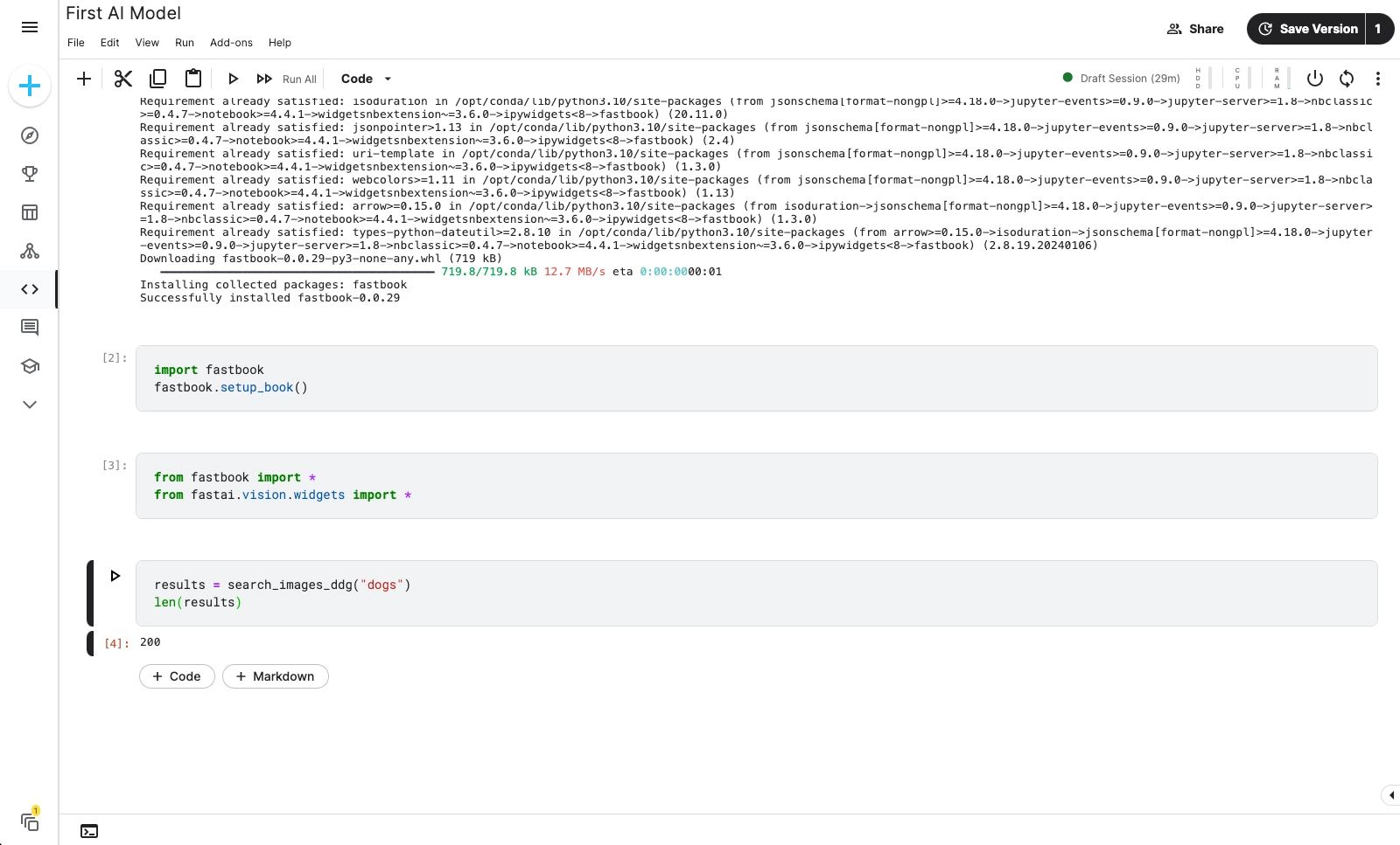 DuckDuckGo initial search in code block